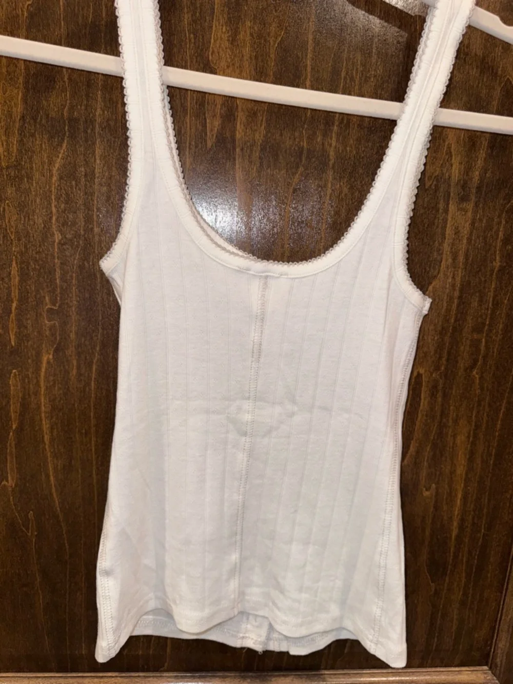 Free People White Ribbed Button-Front Tank - Picture 6 of 6